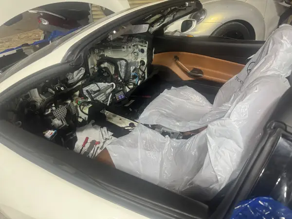 Interior disassembly · Workshop photograph